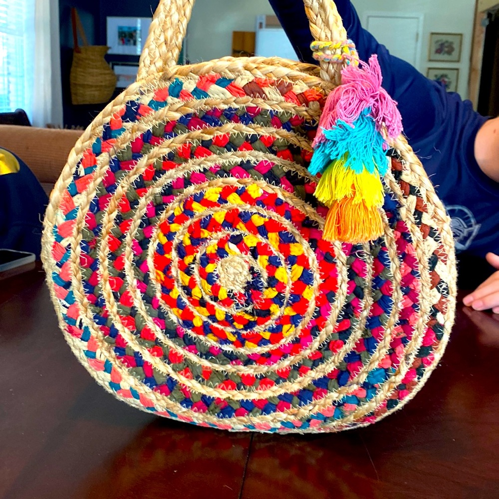 Straw handbag, purchased at boutique.
